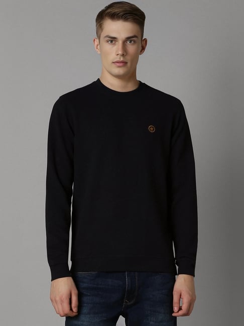 Louis Philippe Black Regular Fit Self Pattern Sweatshirt-picture-27