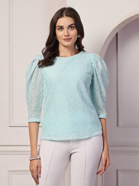 Style Quotient Blue Self Top