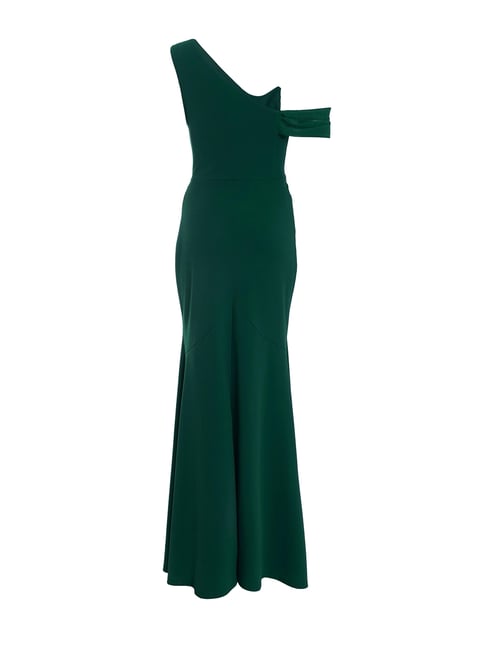 sachin and babi light blue dress Green Quiz Velvet One Shoulder Midaxi Dress