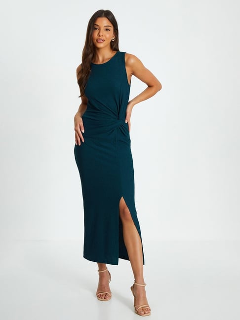 Quiz Green Solid Bodycon Dress