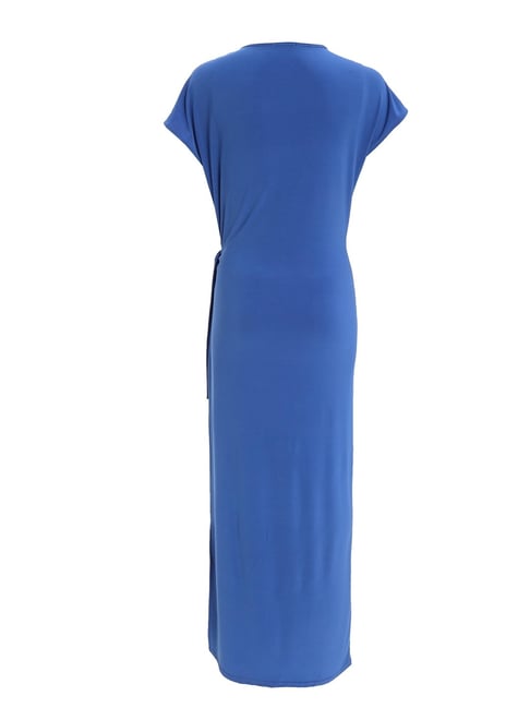 Short Quiz Long Blue Dress Quiz Blue Solid A Line Dress