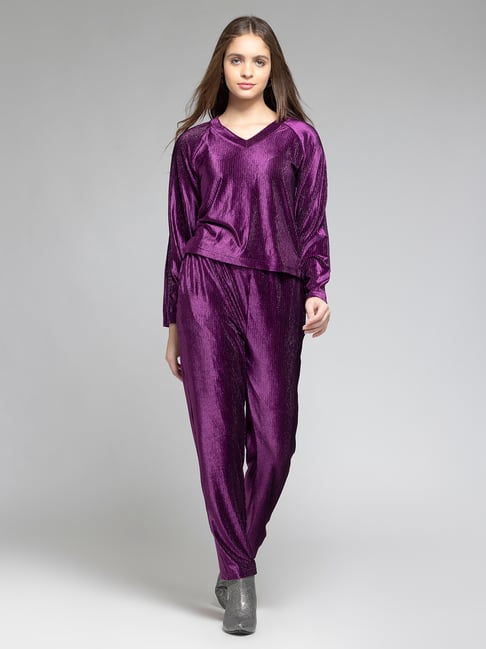 SHAYE Purple Embroidered Two-Piece-picture-32