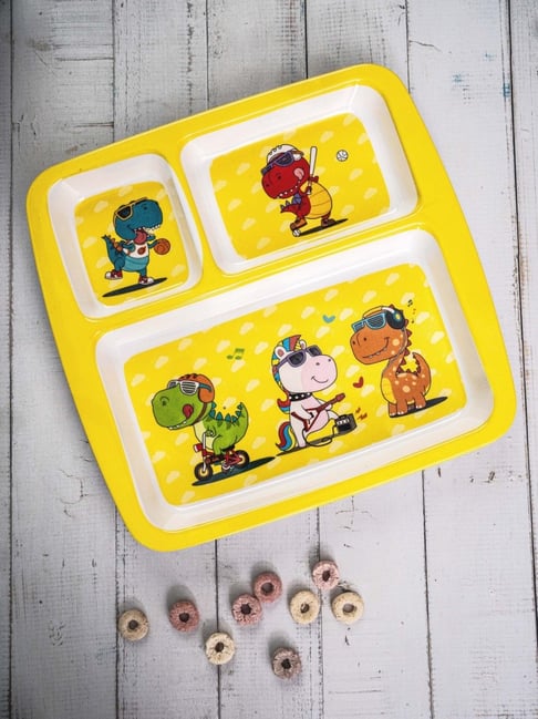 Stehlen White Melamine 3 Partition Kids Dinner Plate-picture-20