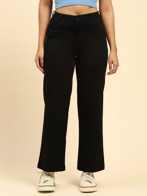 Global Republic Black Solid Trousers-picture-38