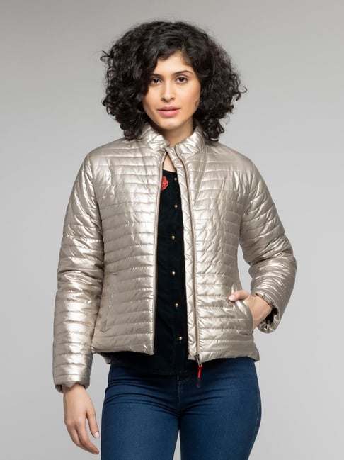 SHAYE Gold Solid Puffer Jacket