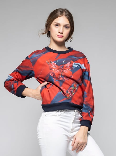 SHAYE Red Printed Sweatshirt-picture-20