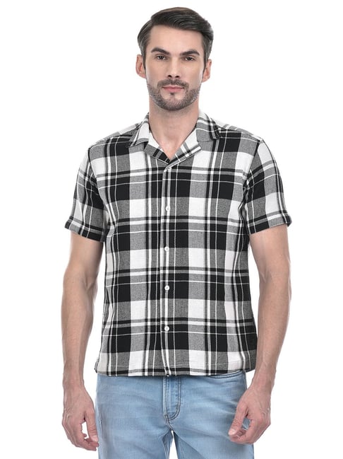 Numero Uno Black Regular Fit Checks Shirt-picture-13