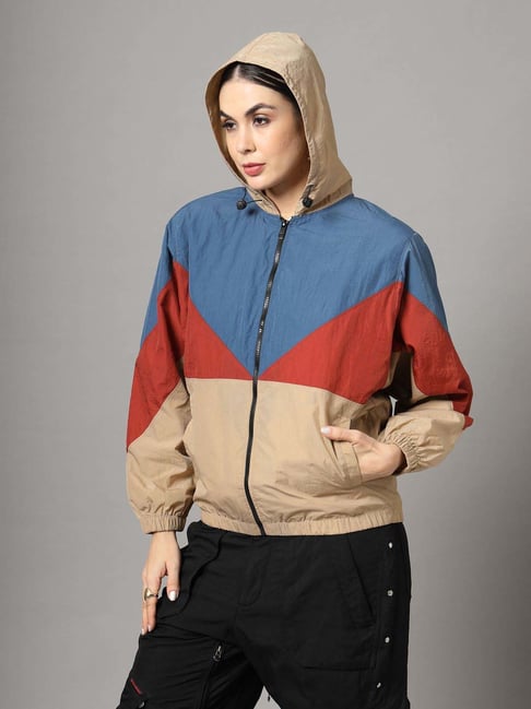 chkokko multicolored color-block jacket