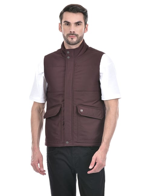 Numero Uno Wine Regular Fit Quilted Jacket-picture-34