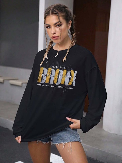Chkokko Black Printed T-Shirt