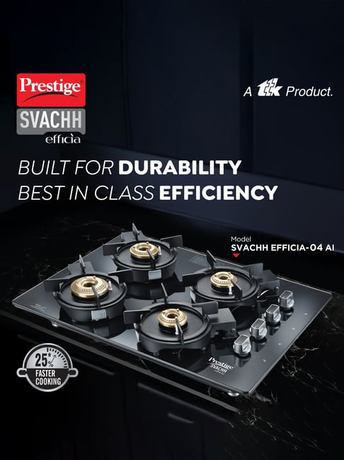 Buy Prestige Svachh Efficia 04AI Black Gas Stove with Brass