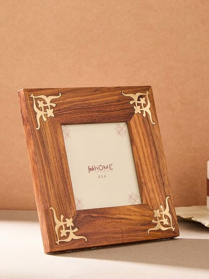 Buy Fabindia Home Nurvi Brown Wood Inlay Photo Frame 4X4 at Best
