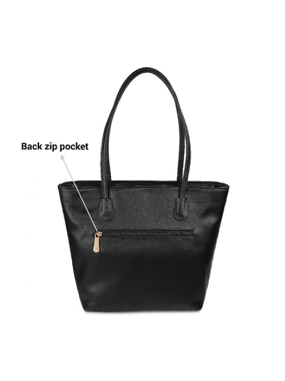 Mochi Black Quilted Medium Tote Handbag