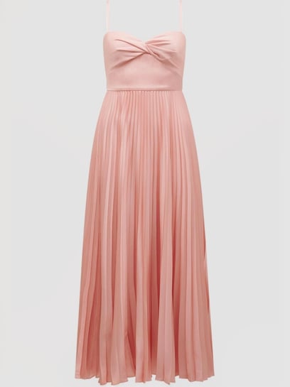 knee length dresses for ladies Chloe Vertical Stripe Midi Dress  Runway Catalog