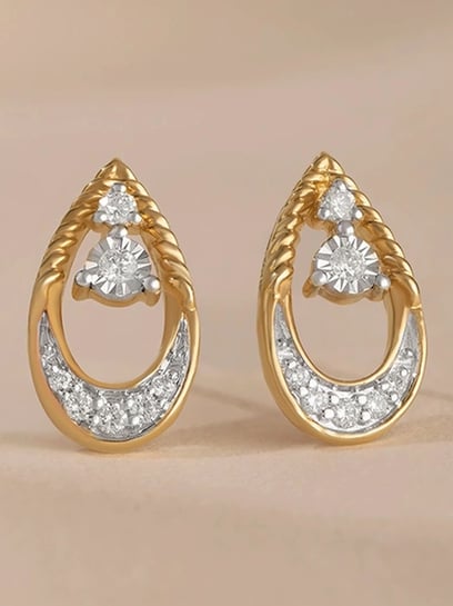 Buy Mia by Tanishq Teardrop Unity Gold & Diamond Stud Earrings