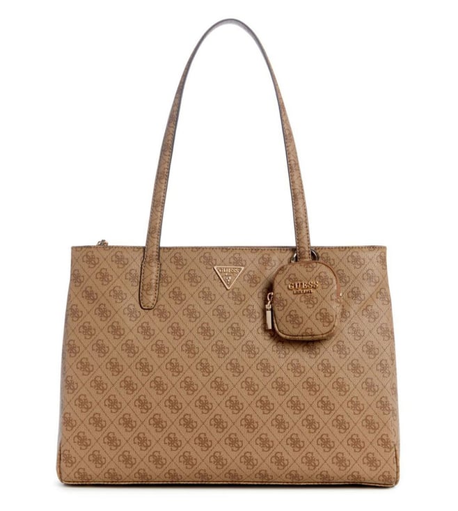 Guess Latte POWER PLAY Printed Medium Tote with Pouch