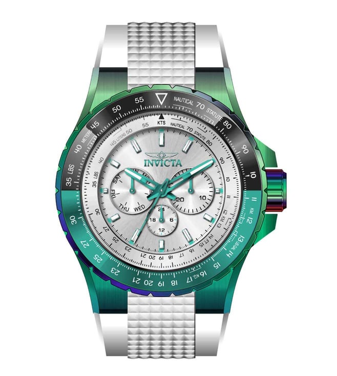 Invicta Aviator 44611 Orologio Uomo 50mm Acciaio, Quadrante Argento, Quarzo, Impermeabile 10 ATM - 4