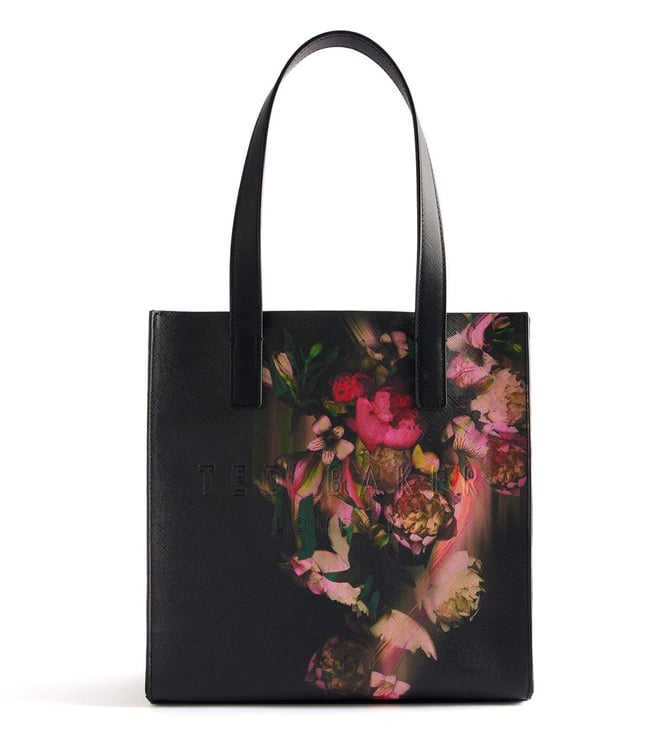 Ted Baker Women Black Floral Print Small Tote Bag