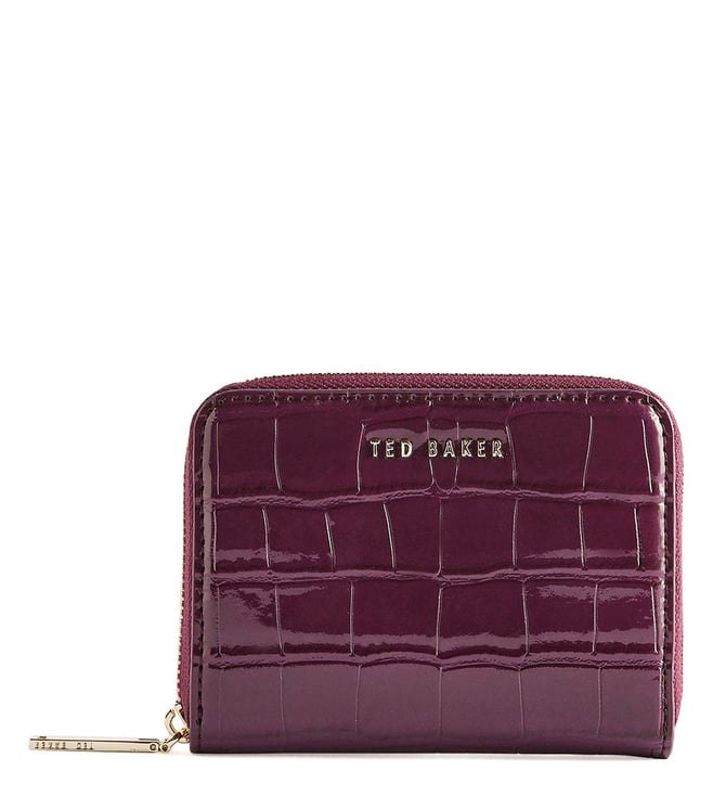 Ted Baker Women Maroon Croc Effect Mini Purse