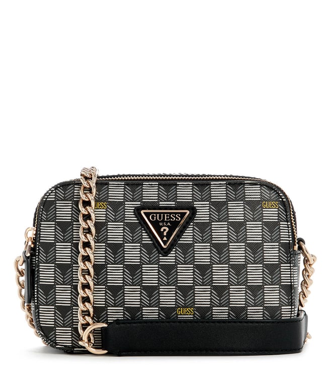 Guess Black G Wave Printed Cross Body Bag