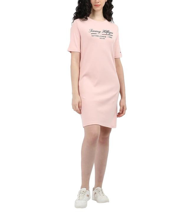 Zalando Shirt Dress Tommy Hilfiger Mini Dress Tommy Hilfiger SCRIPT TEE  DRESS Day Dress Dark Night Navy/dark