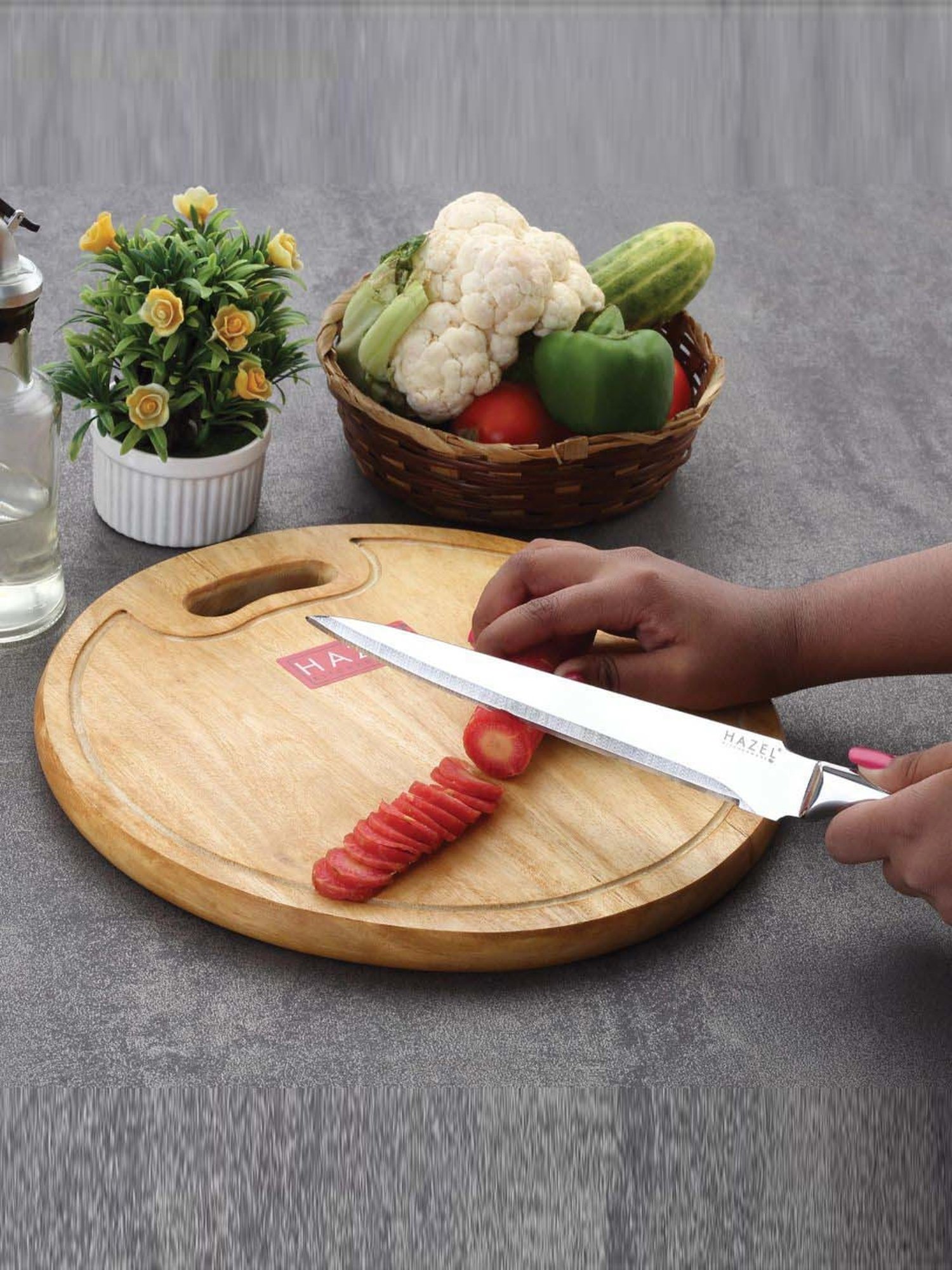 Buy HAZEL Silver Stainless Steel Kitchen Knife with Handle at Best