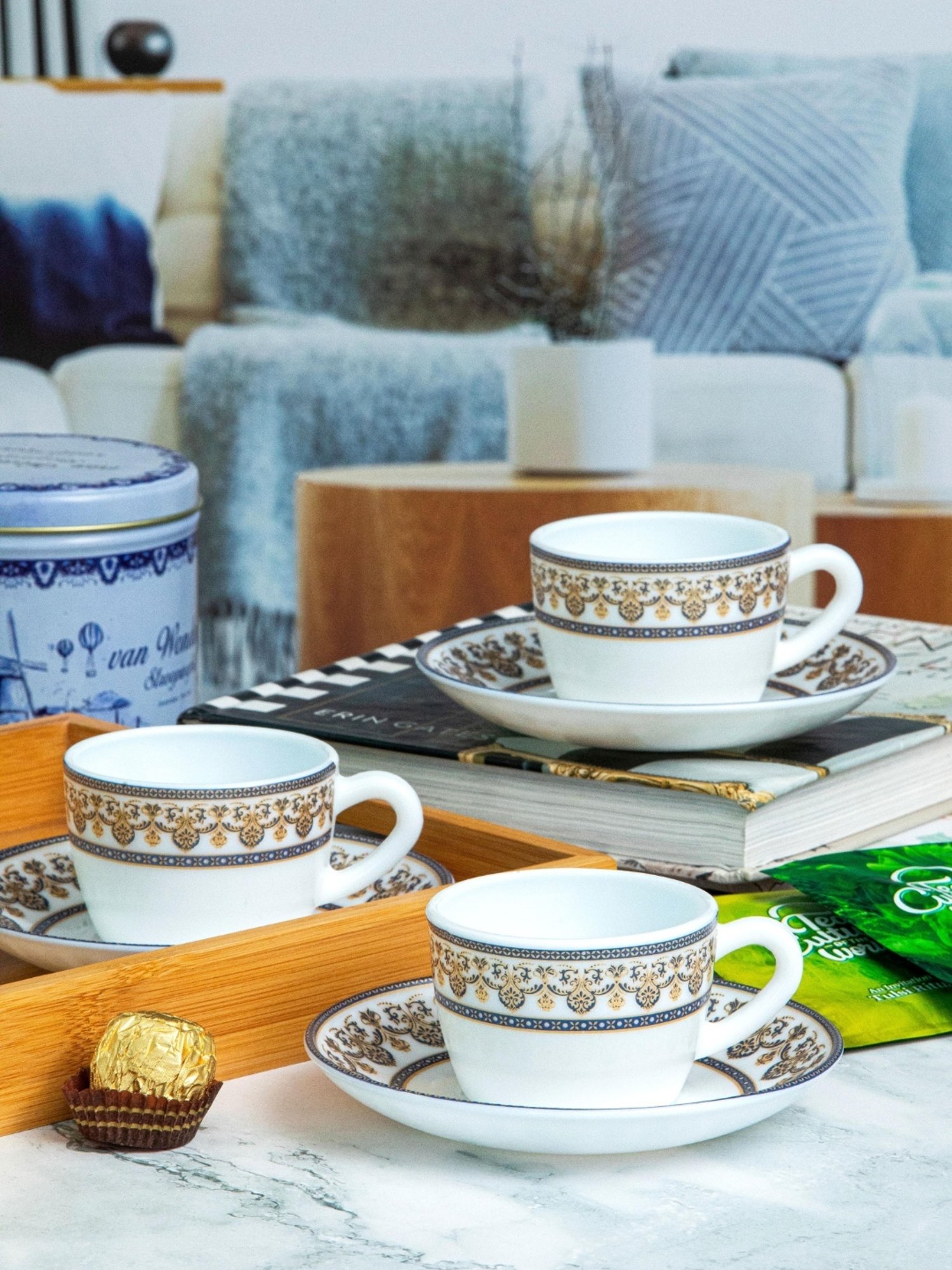 Buy Cello White Opalware Cup & Saucer - Set of 6 at Best Price