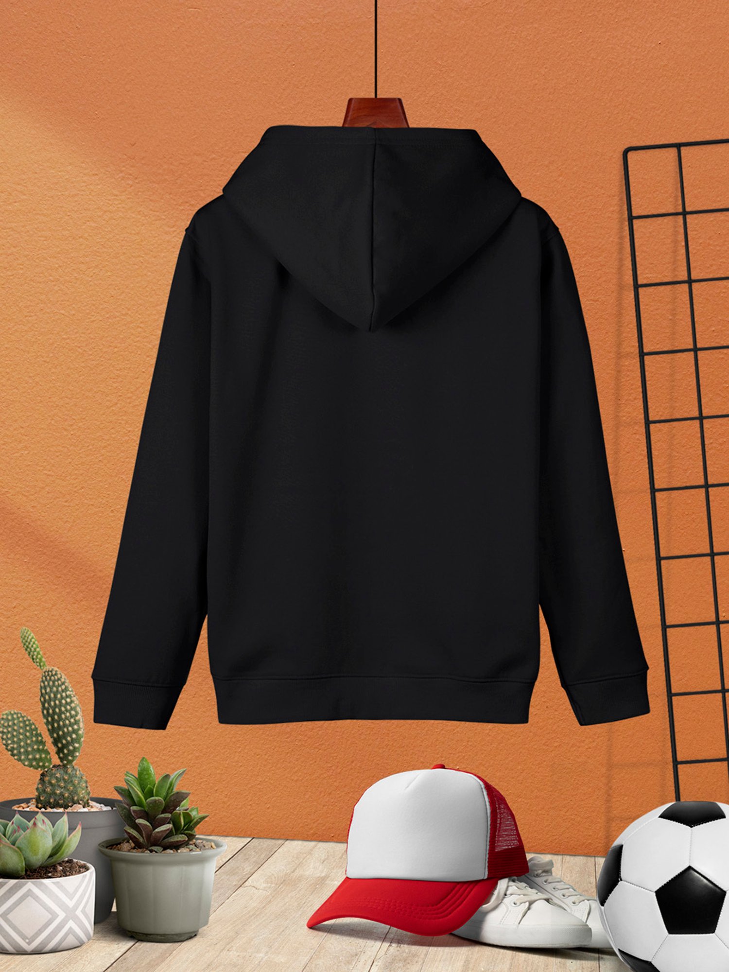 HELLCAT Boys Black Printed Full Sleeves Hoodie