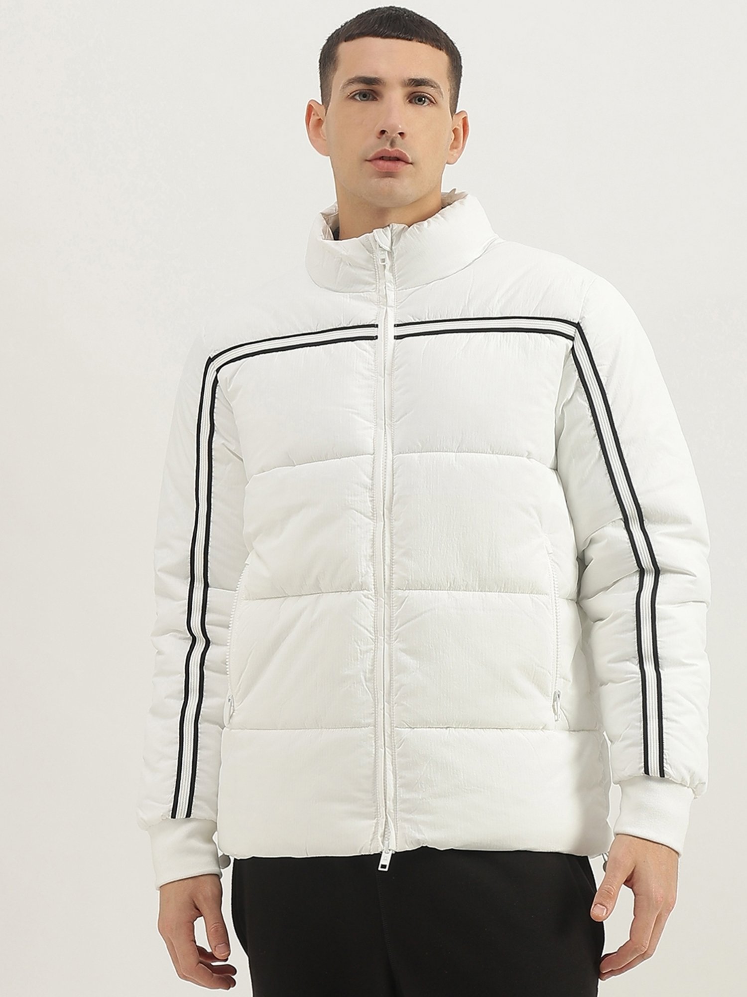 United Colors of Benetton White Regular fit Solid Jackets