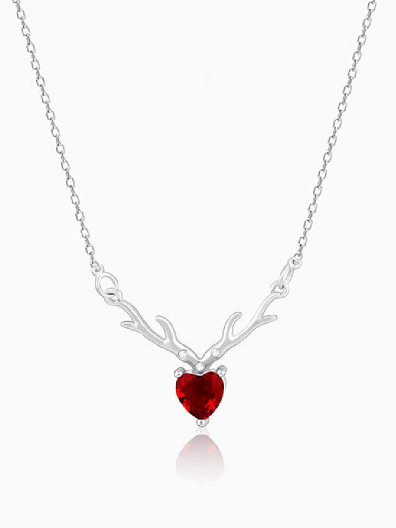 ●TATIANA● Silver 925 Deer Heart String Necklace NZ2107 500 GIVA 925 Silver Anushka Sharma Deer Heart Necklace|Lifetime