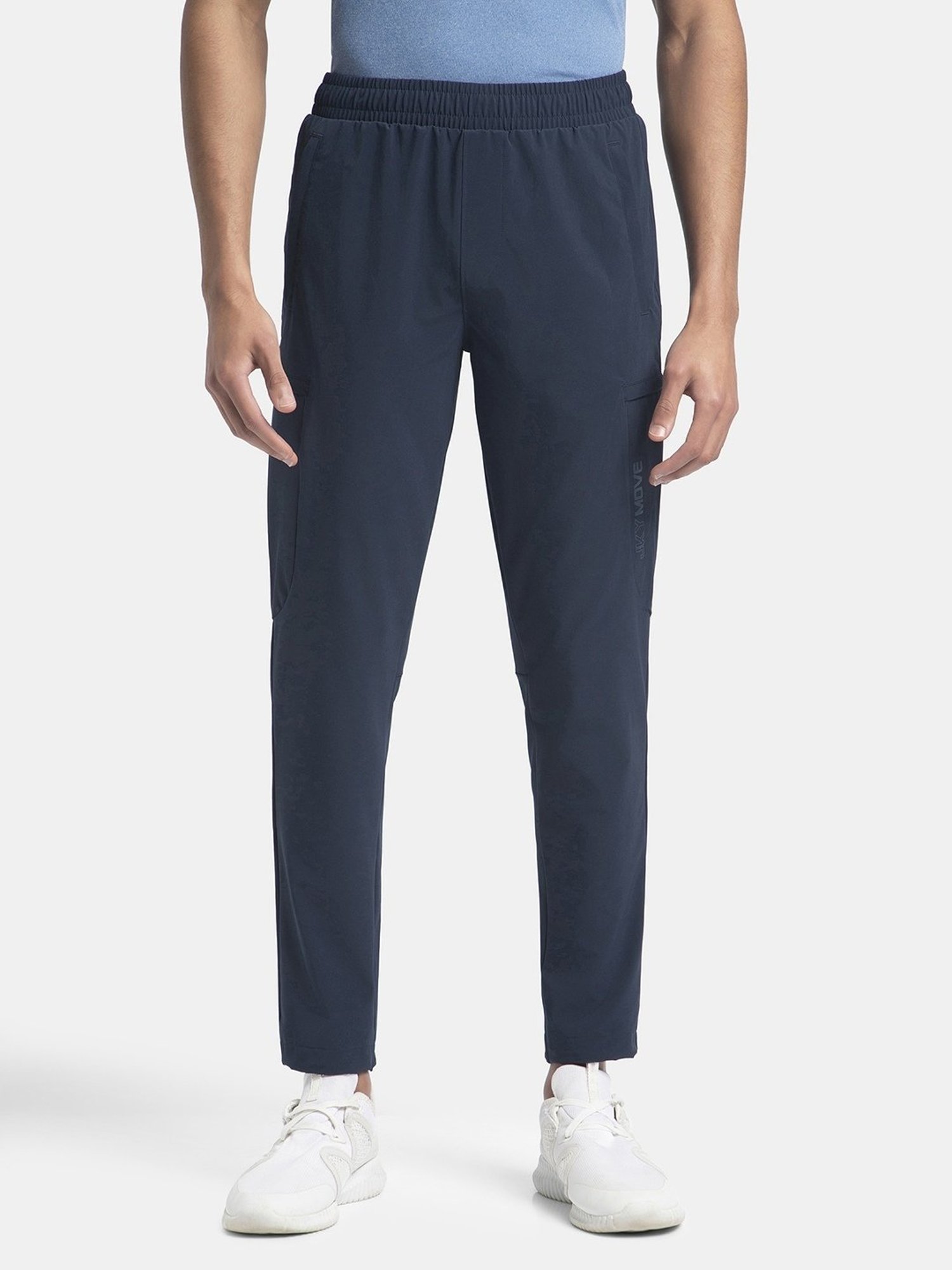 Buy Navy MV46 Recycled Microfiber Elastane Stretch Cargo Trackpants Online  @ Tata CLiQ Luxury