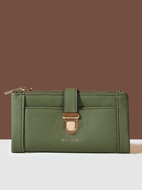 Accessorize London Green Solid Wallet for Women