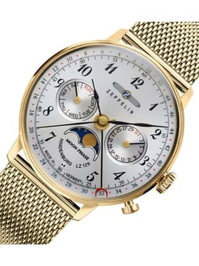 Buy ZEPPELIN 7039M1 LZ 129 Hindenburg Moonphase Analog Watch for