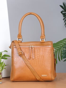 Buy Mango Texture Leather Structured Handheld Bag at Best Price