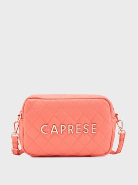 Caprese Coral Quilted Large Sling Handbag