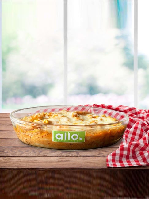 Allo Oven and Microwave Safe Borosilcate Oval Glass Baking Dish, 1600ml,  Transparent
