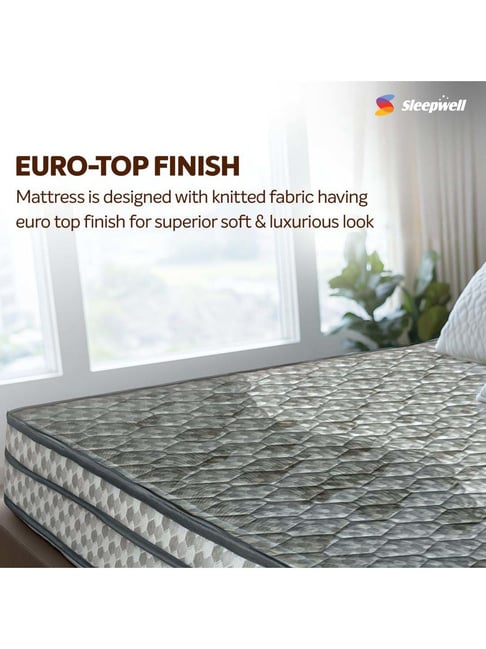 Sleepwell Ortho Pro Spring Mattress|Euro Top Finish|Impression (Memory)  Foam|King Size Mattress