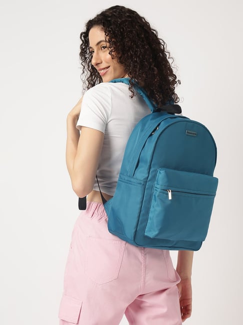 Fastrack Teal Nylon Medium Laptop Backpack