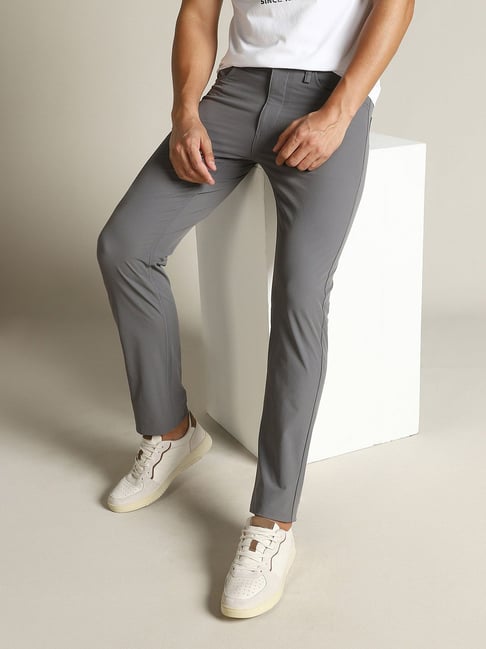 Buy Dockers Grey Slim Fit Trousers for Mens Online Tata CLiQ