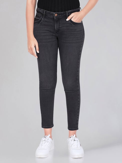 Wrangler Black Cotton Solid Skinny Jeans-picture-27