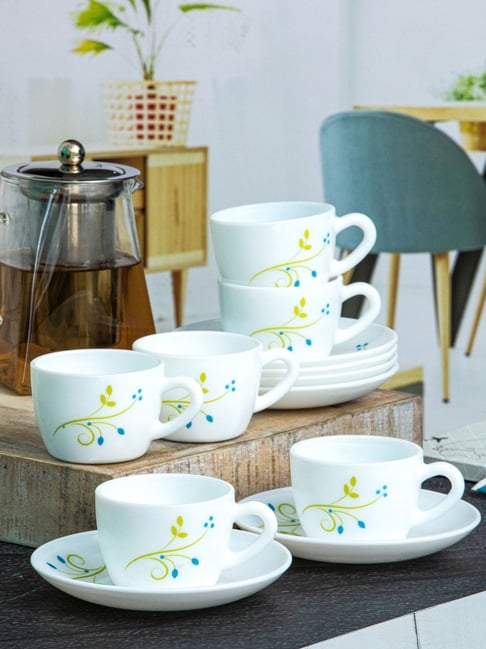 Buy Cello White Opalware Cup Saucer Set of at Best Price