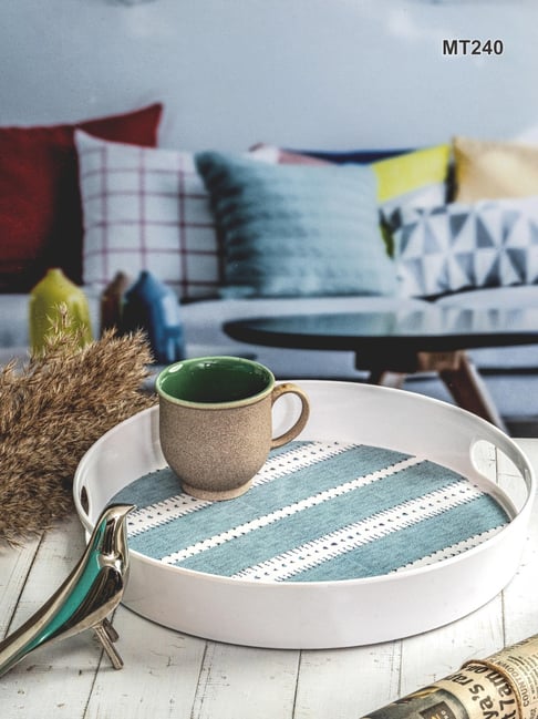 Buy Goodhomes White Melamine Round Serving Tray at Best Price