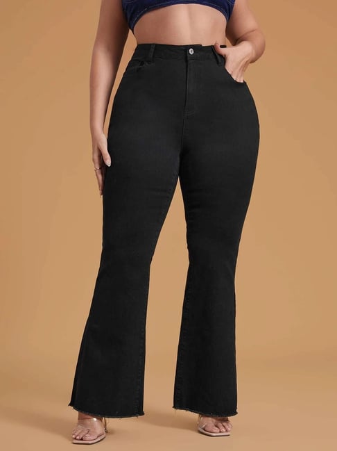 Kotty Black Cotton Lycra Solid Jeans-picture-43