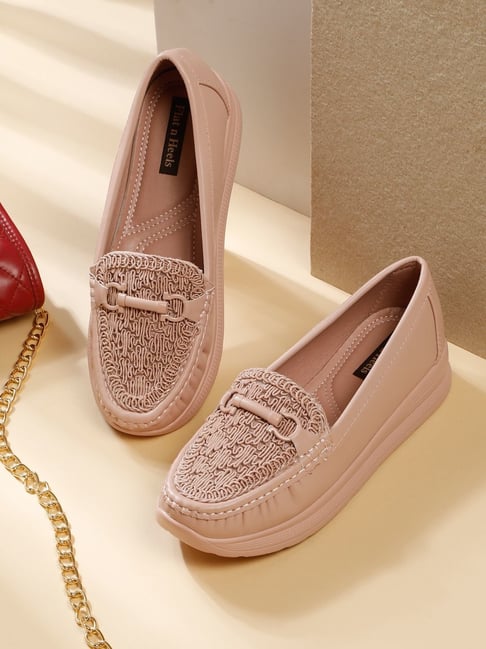 Flat N Heels Women's Pink Casual Loafers