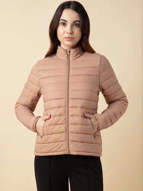 Van Heusen Peach Plain Puffer Jacket