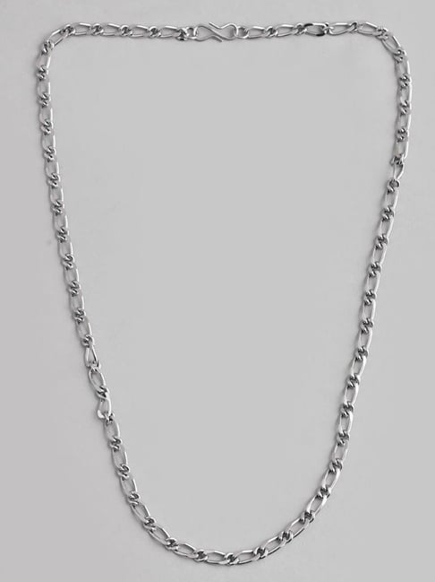 Buy VOJ Silver Plated Stainless Steel Cuban Link Chain Online At