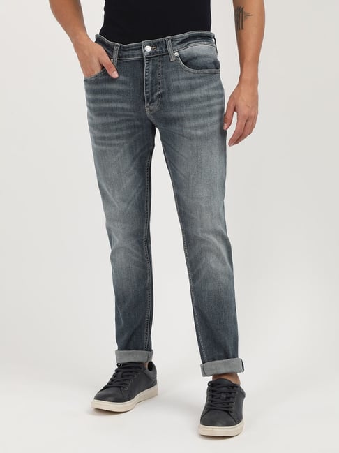 Tommy Hilfiger Blue Cotton Slim Fit Jeans-picture-41