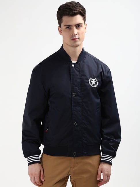 Tommy Hilfiger Navy Regular Fit Printed Reversible Jacket-picture-32