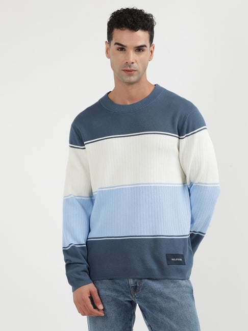 Tommy Hilfiger Multicolored Cotton Relaxed Fit Colour Block Pullover