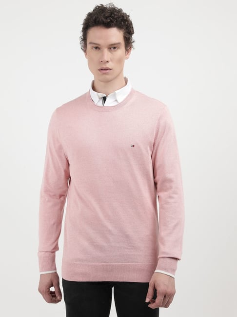 Tommy Hilfiger Pink Cotton Regular Fit Pullover-picture-29
